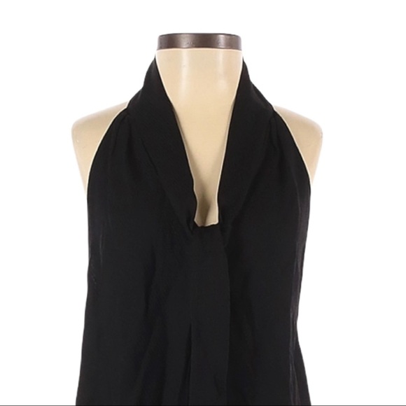 Tufi Duek Little Black Dress US 6 Sleeveless Ruffle V-Neck Mini Cocktail Prom - Picture 4 of 9